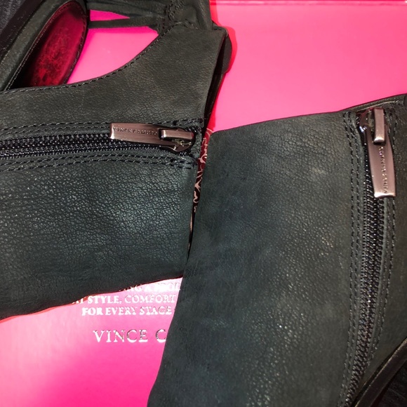 VINCE CAMUTO Kylenna Black Open Toe Ankle Booties - Picture 5 of 8